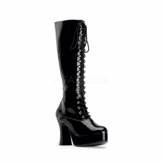 Product image of Funtasma Exotica-2020 Black Patent, 4 inch (10.2 cm) Heel, 1 1/2 inch (3.8 cm) Platform Knee High Boot
