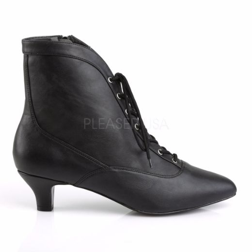 Product image of Pleaser Pink Label Fab-1005 Black Faux Leather, 2 inch (5.1 cm) Heel Ankle Boot