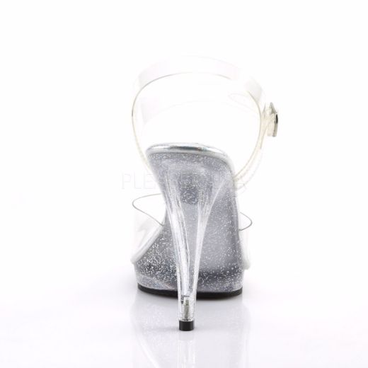 Product image of Fabulicious Flair-408Mg Clear/Clear, 4 1/2 inch (11.4 cm) Heel, 1/2 inch (1.3 cm) Platform Sandal Shoes