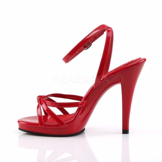 Product image of Fabulicious Flair-436 Red Patent/Red, 4 1/2 inch (11.4 cm) Heel, 1/2 inch (1.3 cm) Platform Sandal Shoes