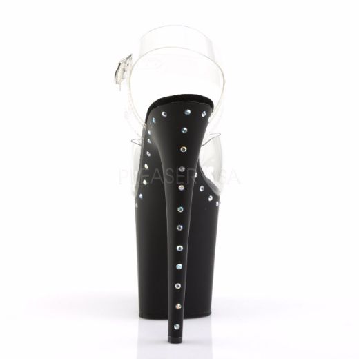 Product image of Pleaser Flamingo-808Abls Clear/Black Matte, 8 inch (20.3 cm) Heel, 4 inch (10.2 cm) Platform Sandal Shoes