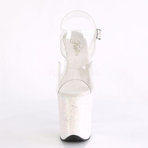 Product image of Pleaser Flamingo-808Lg Clear/Opal Multi Glitter, 8 inch (20.3 cm) Heel, 4 inch (10.2 cm) Platform Sandal Shoes