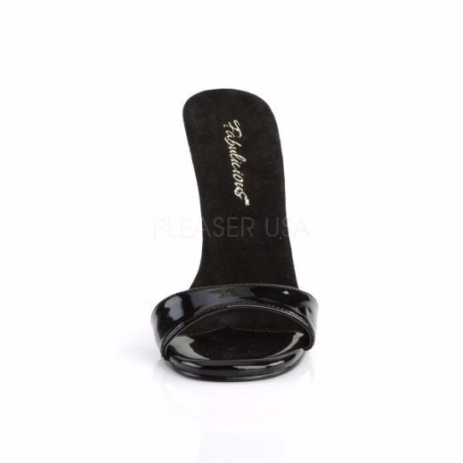 Product image of Fabulicious Gala-01S Black Patent/Black, 4 1/2 inch (11.4 cm) Heel Slide Mule Shoes