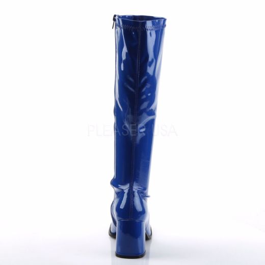 Product image of Funtasma Gogo-300 Navy Blue Stretch Patent, 3 inch (7.6 cm) Heel Knee High Boot