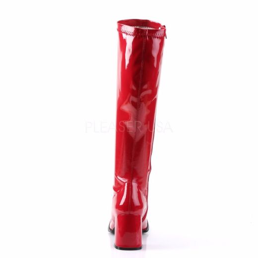 Product image of Funtasma Gogo-300 Red Stretch Patent, 3 inch (7.6 cm) Heel Knee High Boot