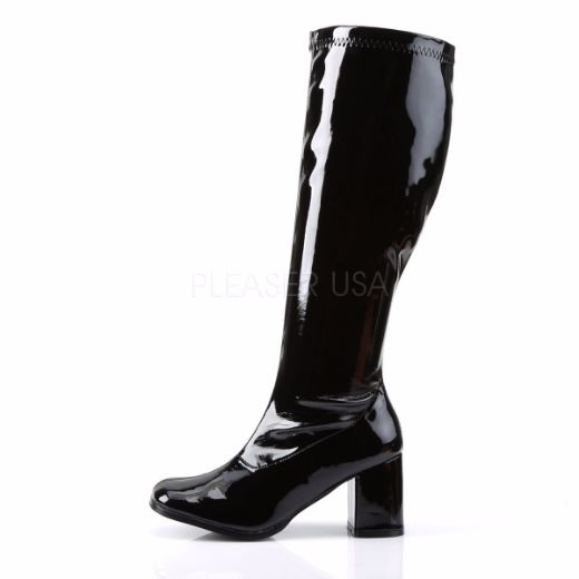 Product image of Funtasma Gogo-300Wc Black Stretch Patent, 3 inch (7.6 cm) Heel Knee High Boot