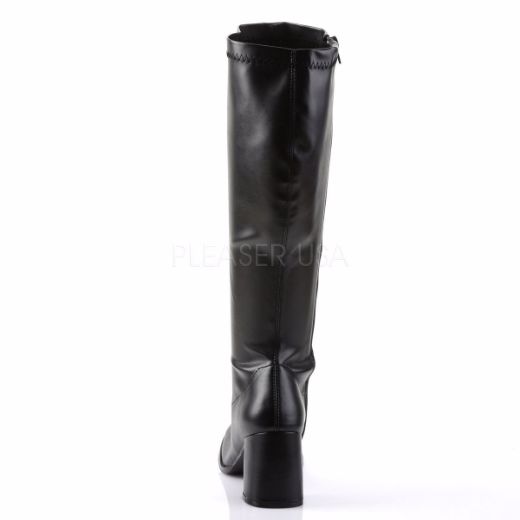 Product image of Funtasma Gogo-300Wc Black Stretch Pu, 3 inch (7.6 cm) Heel Knee High Boot