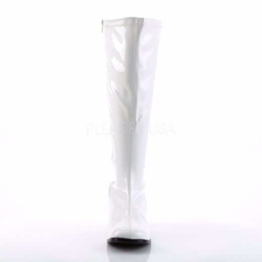 Product image of Funtasma Gogo-300X White Stretch Patent, 3 inch (7.6 cm) Heel Knee High Boot