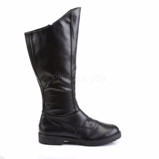 Product image of Funtasma Gotham-100 Black Pu, 1 1/2 inch (3.8 cm) Flat Heel Knee High Boot