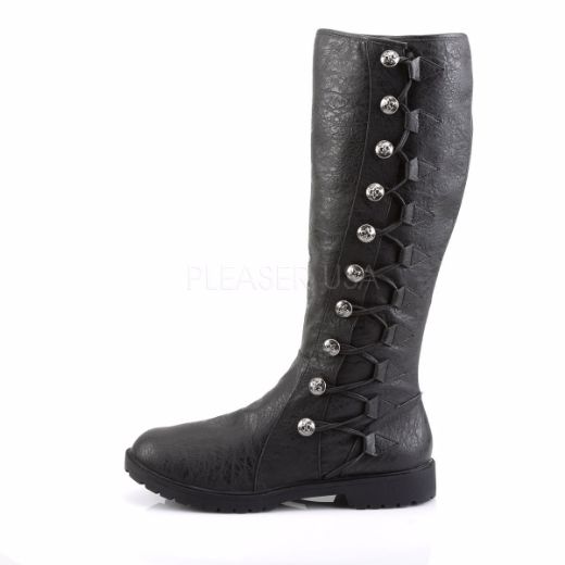 Product image of Funtasma Gotham-109 Black Distressed Pu, 1 1/2 inch (3.8 cm) Flat Heel Knee High Boot