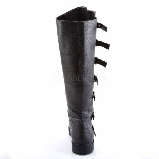Product image of Funtasma Gotham-110 Black Distressed Pu, 1 1/2 inch (3.8 cm) Flat Heel Knee High Boot