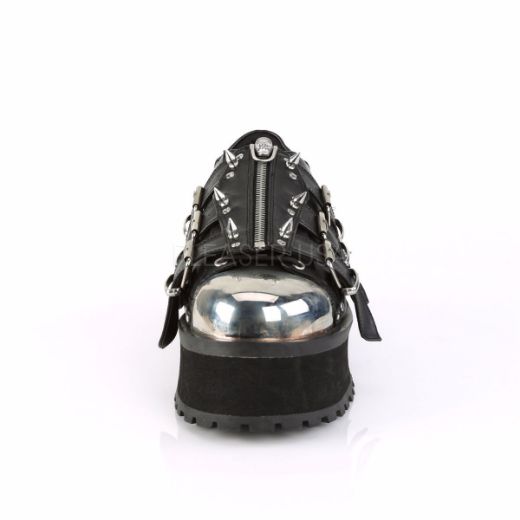Product image of Demonia Gravedigger-03 Black Vegan Leather, 2 3/4 inch Platform Court Pump Shoes