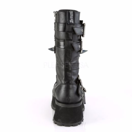 Product image of Demonia Gravedigger-250 Black Vegan Leather, 2 3/4 inch Platform Knee High Boot