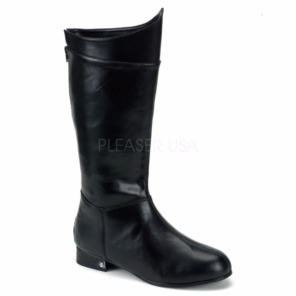 Product image of Funtasma Hero-100 Black Pu, 1 inch (2.5 cm) Flat Heel Knee High Boot