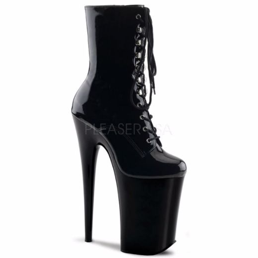 Product image of Pleaser Infinity-1020 Black/Black, 9 inch (22.9 cm) Heel, 5 1/4 inch (13.3 cm) Platform Ankle Boot