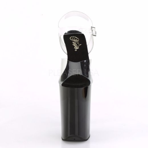 Product image of Pleaser Infinity-908 Clear/Black, 9 inch (22.9 cm) Heel, 5 1/4 inch (13.3 cm) Platform Sandal Shoes