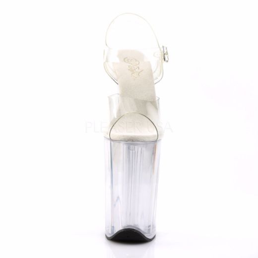 Product image of Pleaser Infinity-908 Clear/Clear, 9 inch (22.9 cm) Heel, 5 1/4 inch (13.3 cm) Platform Sandal Shoes