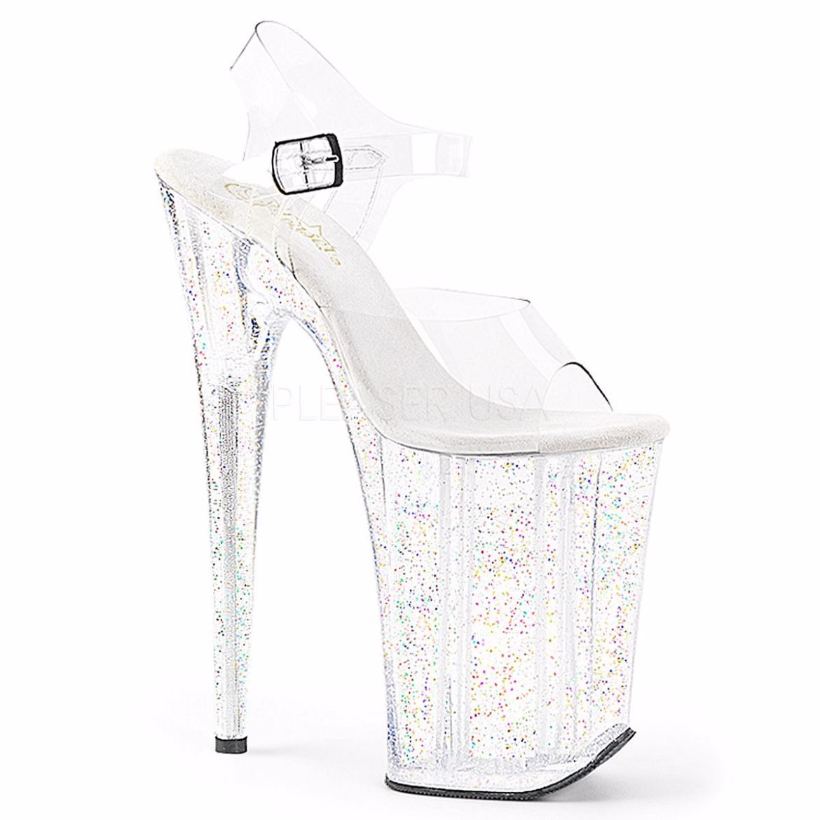 Product image of Pleaser Infinity-908Mg Clear/Clear, 9 inch (22.9 cm) Heel, 5 1/4 inch (13.3 cm) Platform Sandal Shoes
