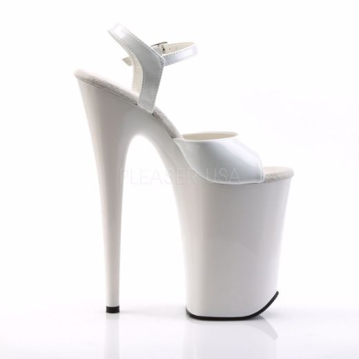 Product image of Pleaser Infinity-909 White/White, 9 inch (22.9 cm) Heel, 5 1/4 inch (13.3 cm) Platform Sandal Shoes