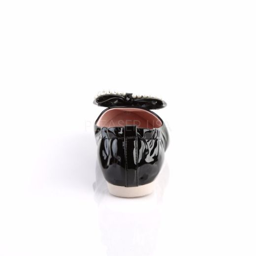 Product image of Pin Up Couture Ivy-09 Black Patent Flat Shoes