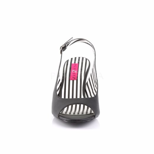 Product image of Pleaser Pink Label Jenna-02 Black Faux Leather, 3 inch (7.6 cm) Heel Court Pump Shoes