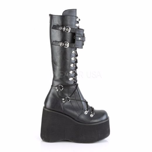 Product image of Demonia Kera-200 Black Vegan Leather, 4 1/2 inch Platform Knee High Boot