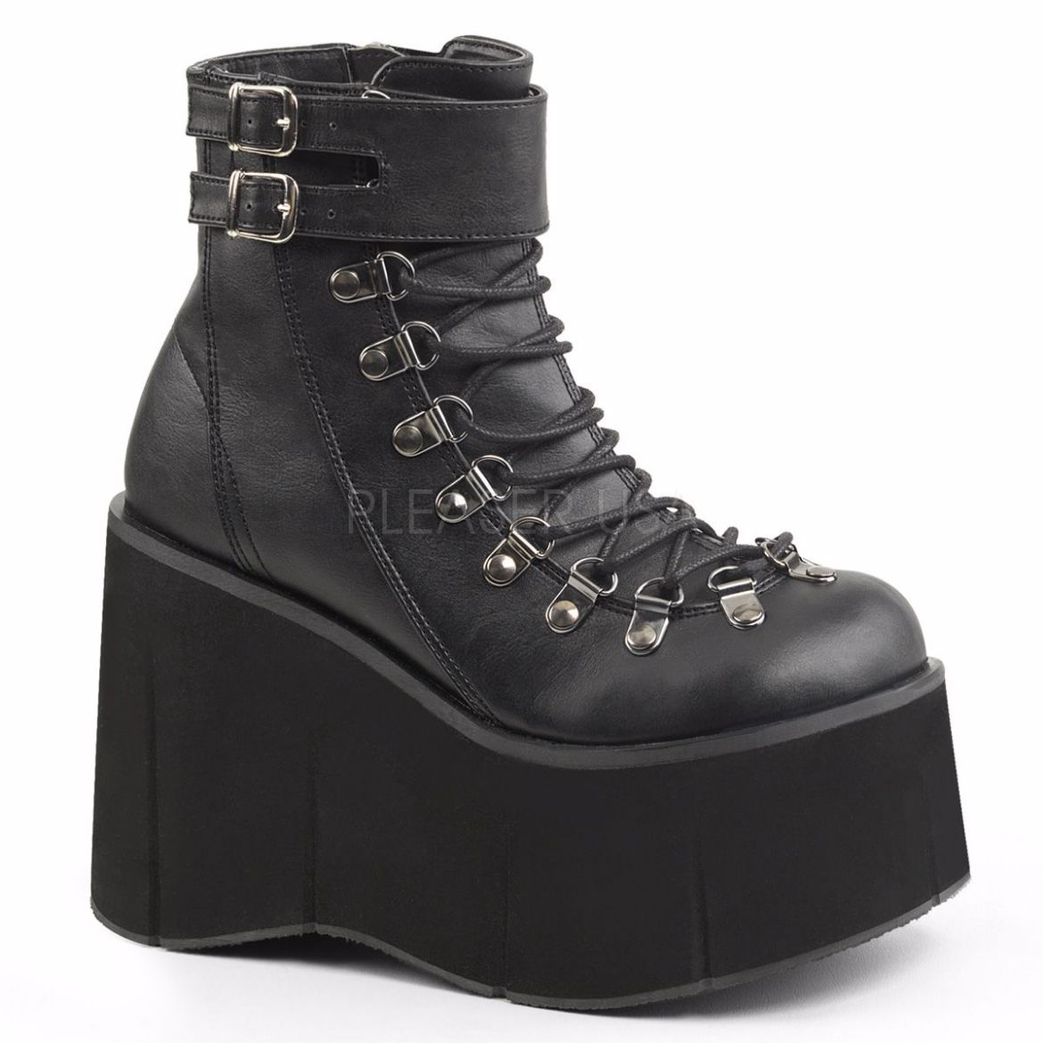 Product image of Demonia Kera-21 Black Vegan Leather, 4 1/2 inch Platform Ankle Boot