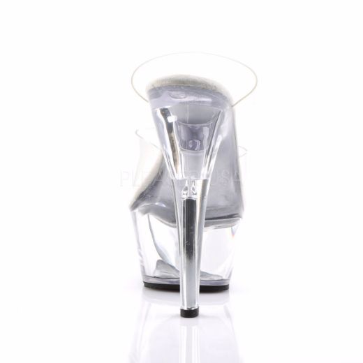 Product image of Pleaser Kiss-202 Clear/Clear, 6 inch (15.2 cm) Heel, 1 3/4 inch (4.4 cm) Platform Slide Mule Shoes