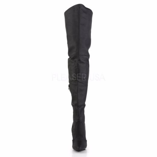 Product image of Pleaser Legend-8899 Black Leather (P), 5 inch (12.7 cm) Heel Thigh High Boot