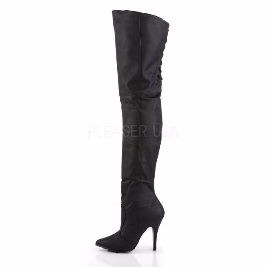 Product image of Pleaser Legend-8899 Black Leather (P), 5 inch (12.7 cm) Heel Thigh High Boot