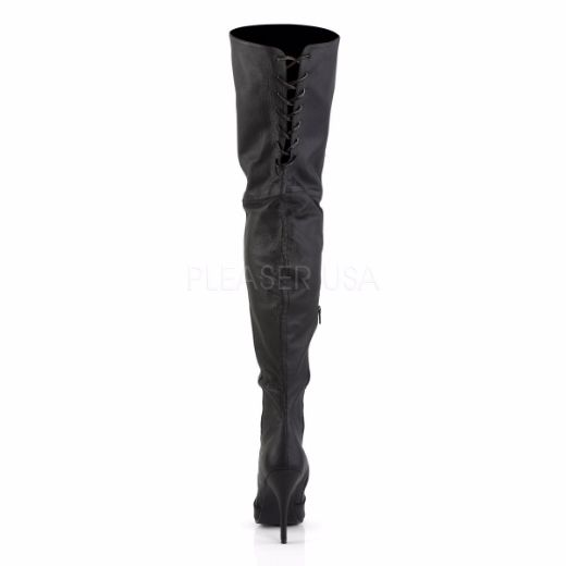 Product image of Pleaser Legend-8899 Black Leather (P), 5 inch (12.7 cm) Heel Thigh High Boot