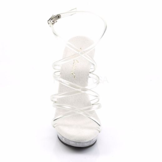 Product image of Fabulicious Lip-106 Clear/Clear, 5 inch (12.7 cm) Heel, 3/4 inch (1.9 cm) Platform Sandal Shoes