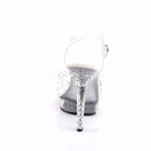 Product image of Fabulicious Lip-108Rs Clear/Clear, 5 inch (12.7 cm) Heel, 3/4 inch (1.9 cm) Platform Sandal Shoes