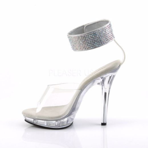 Product image of Fabulicious Lip-142 Clear/Clear, 5 inch (12.7 cm) Heel, 3/4 inch (1.9 cm) Platform Sandal Shoes