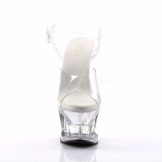 Product image of Pleaser Moon-708 Clear/Clear, 7 inch (17.8 cm) Heel, 2 3/4 inch (7 cm) Platform Sandal Shoes