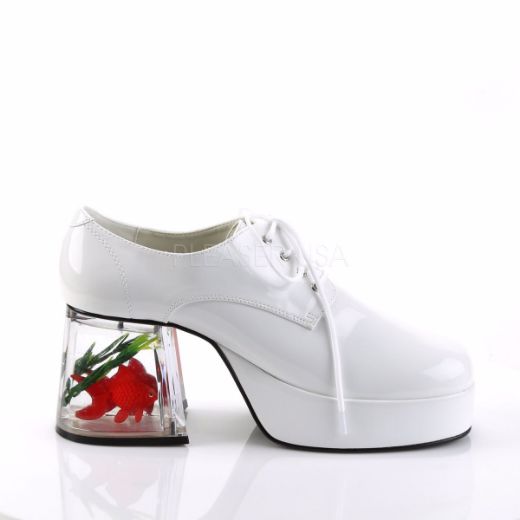 Product image of Funtasma Pimp-02 White Patent, 3 1/2 inch (8.9 cm) Heel, 1 1/2 inch (3.8 cm) Platform Court Pump Shoes