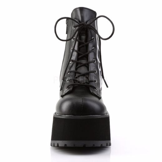Product image of Demonia Ranger-105 Black Vegan Leather, 3 3/4 inch (9.5 cm) Heel, 2 1/4 inch (5.7 cm) Platform Ankle Boot