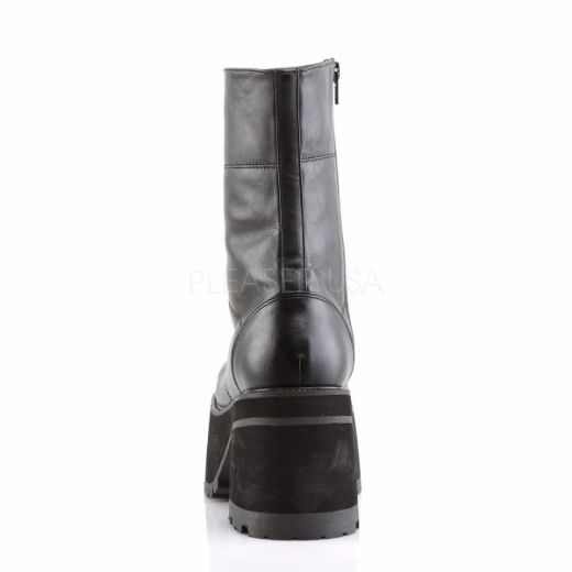 Product image of Demonia Ranger-301 Black Vegan Leather, 3 3/4 inch (9.5 cm) Heel Knee High Boot