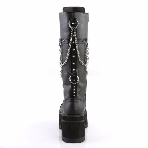 Product image of Demonia Ranger-303 Black Faux Leather, 3 3/4 inch (9.5 cm) Heel, 2 1/4 inch (5.7 cm) Platform Knee High Boot