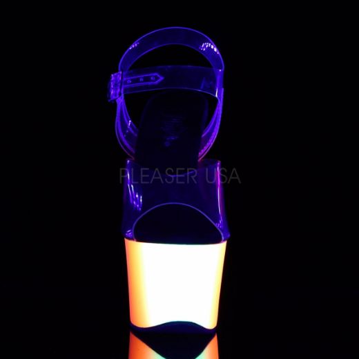 Product image of Pleaser Rainbow-308Uv Clear/Neon Multi, 7 inch (17.8 cm) Heel, 2 3/4 inch (7 cm) Platform Sandal Shoes