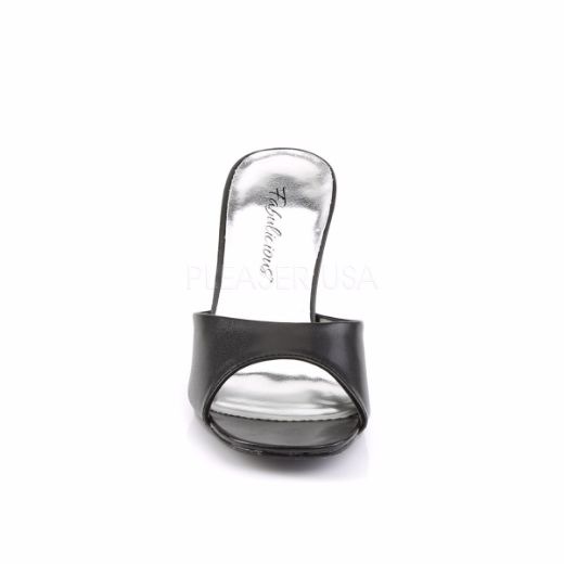 Product image of Fabulicious Romance-301-2 Black Pu, 3 1/4 inch (8.3 cm) Heel Slide Mule Shoes