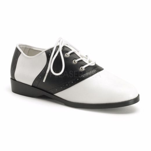 Product image of Funtasma Saddle-50 Black-White Pu, 3/4 inch (1.9 cm) Heel Court Pump Shoes