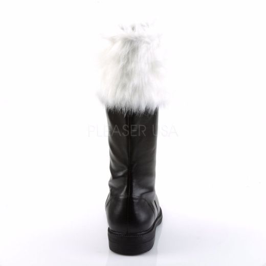 Product image of Funtasma Santa-100 Black Pu-White Faux Fur Knee High Boot