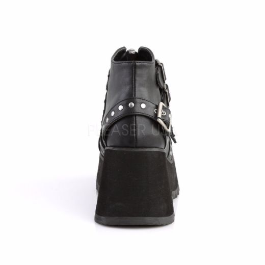 Product image of Demonia Scene-30 Black Vegan Leather, 3 1/2 inch Platform Ankle Boot