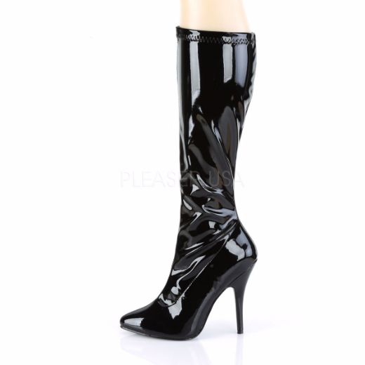 Product image of Pleaser Seduce-2000 Black Stretch Patent, 5 inch (12.7 cm) Heel Knee High Boot
