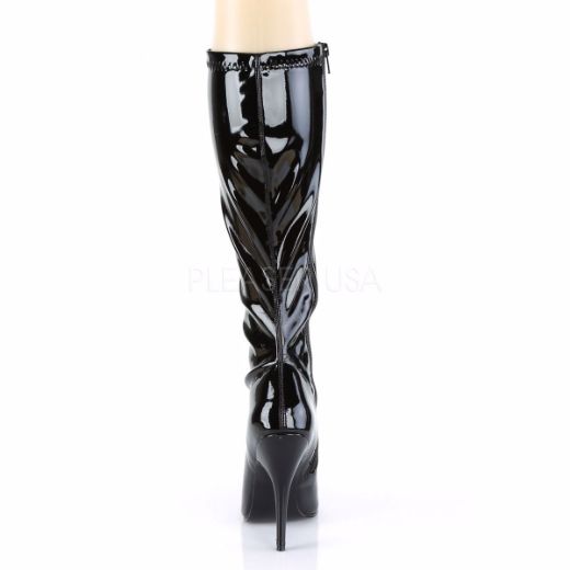 Product image of Pleaser Seduce-2000 Black Stretch Patent, 5 inch (12.7 cm) Heel Knee High Boot