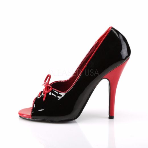 Product image of Pleaser Seduce-216 Black-Red Patent, 5 inch (12.7 cm) Heel Court Pump Shoes