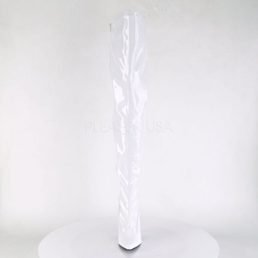 Product image of Pleaser Seduce-3000 White Stretch Patent, 5 inch (12.7 cm) Heel Thigh High Boot