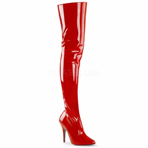 Product image of Pleaser Seduce-3010 Red Patent, 5 inch (12.7 cm) Heel Thigh High Boot
