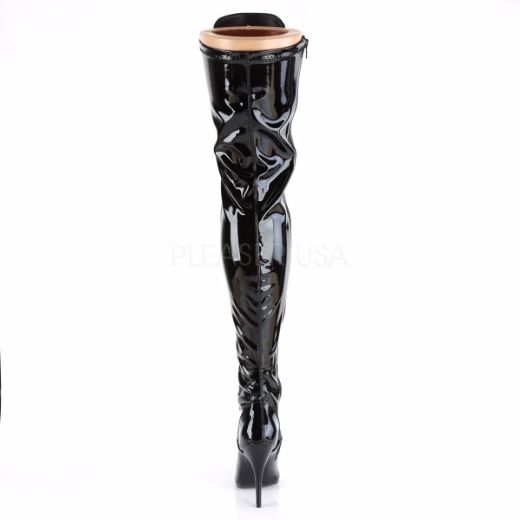 Product image of Pleaser Seduce-3024 Black Stretch Patent, 5 inch (12.7 cm) Heel Thigh High Boot